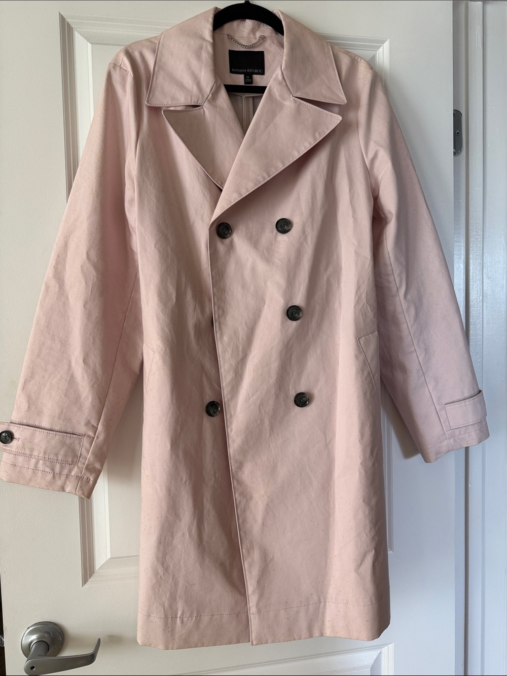 Banana Republic Light Blush Double-Breasted Trench Coat